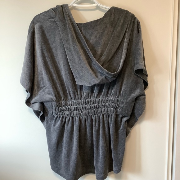 JUICY COUTURE Women’s Y2K Velour Gray Hoodie Poncho - Size: Small - Picture 2 of 7